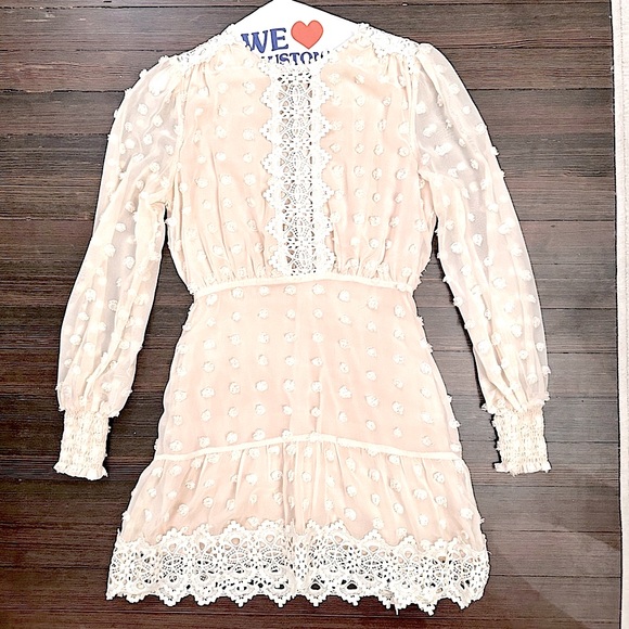 Lulus Cream Lust or Love Long Sleeve Mini Dress, XS 🤍🍦 - Picture 4 of 9